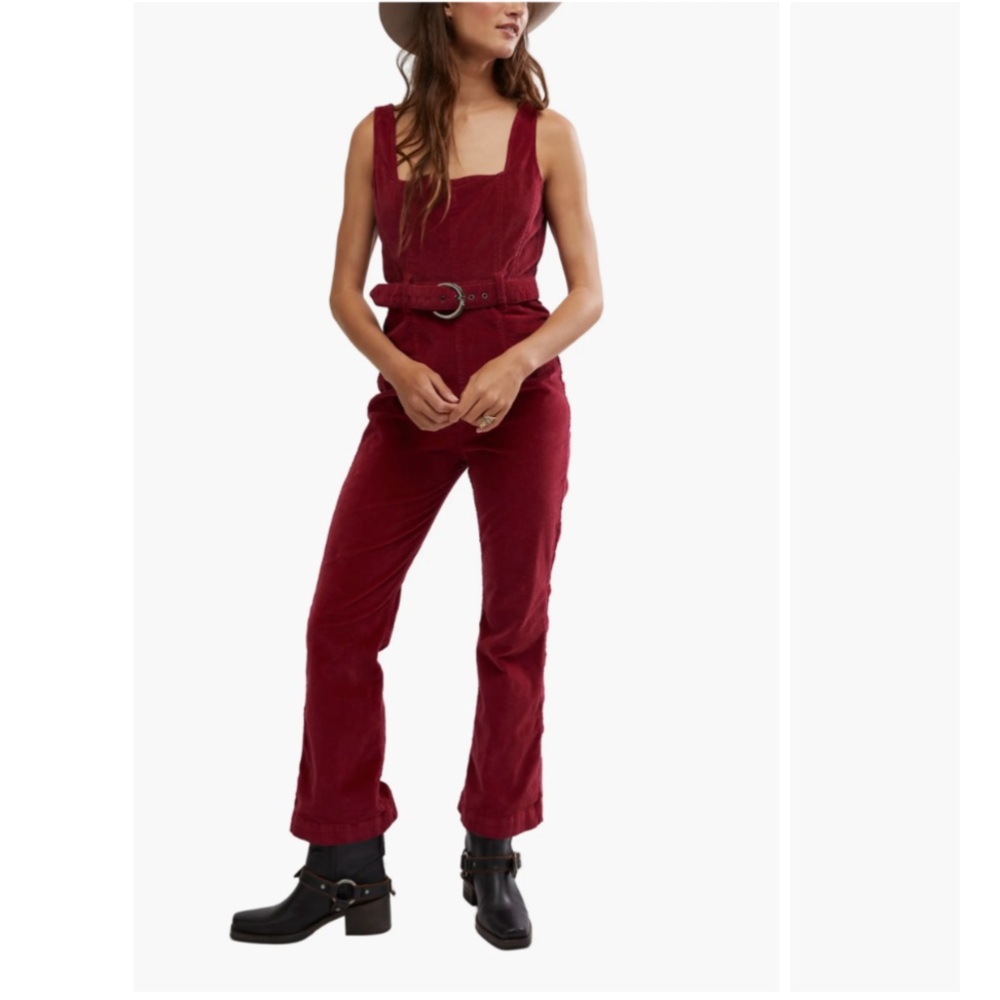 Sale ! Rare Free People Part Starter Velvet Jumpsuit
